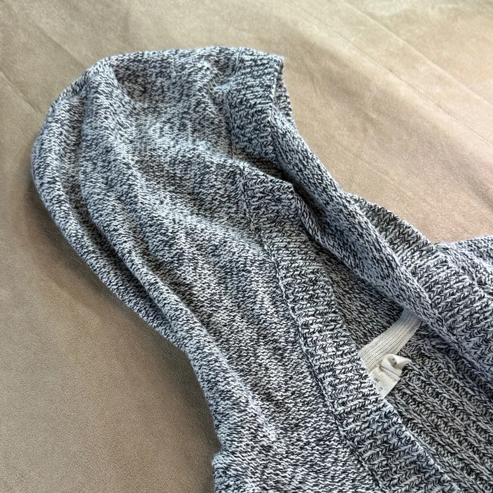 Harper Gray Hooded Cardigan with Brown Elbow Patches - Picture 7 of 10